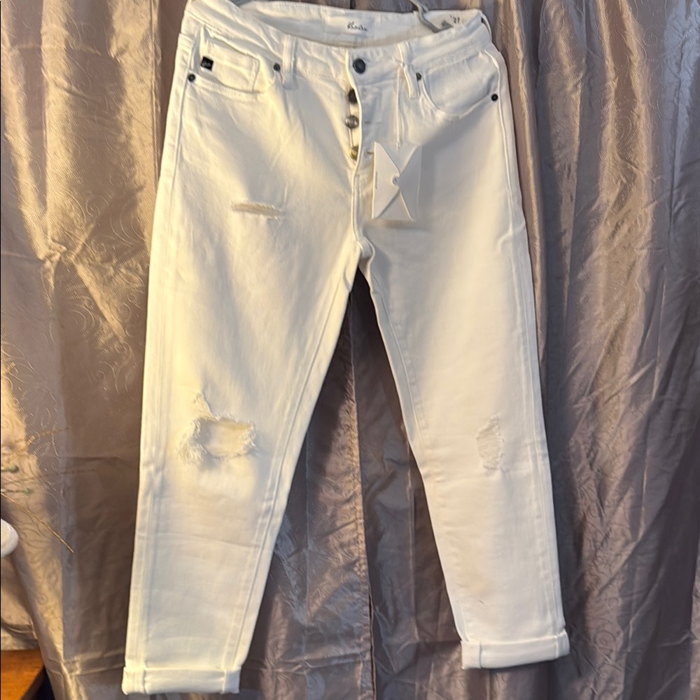 KanCan Off-White Button-Fly Denim